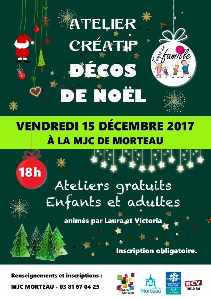 Atelier créatif : décos de Noël  MJC MORTEAU