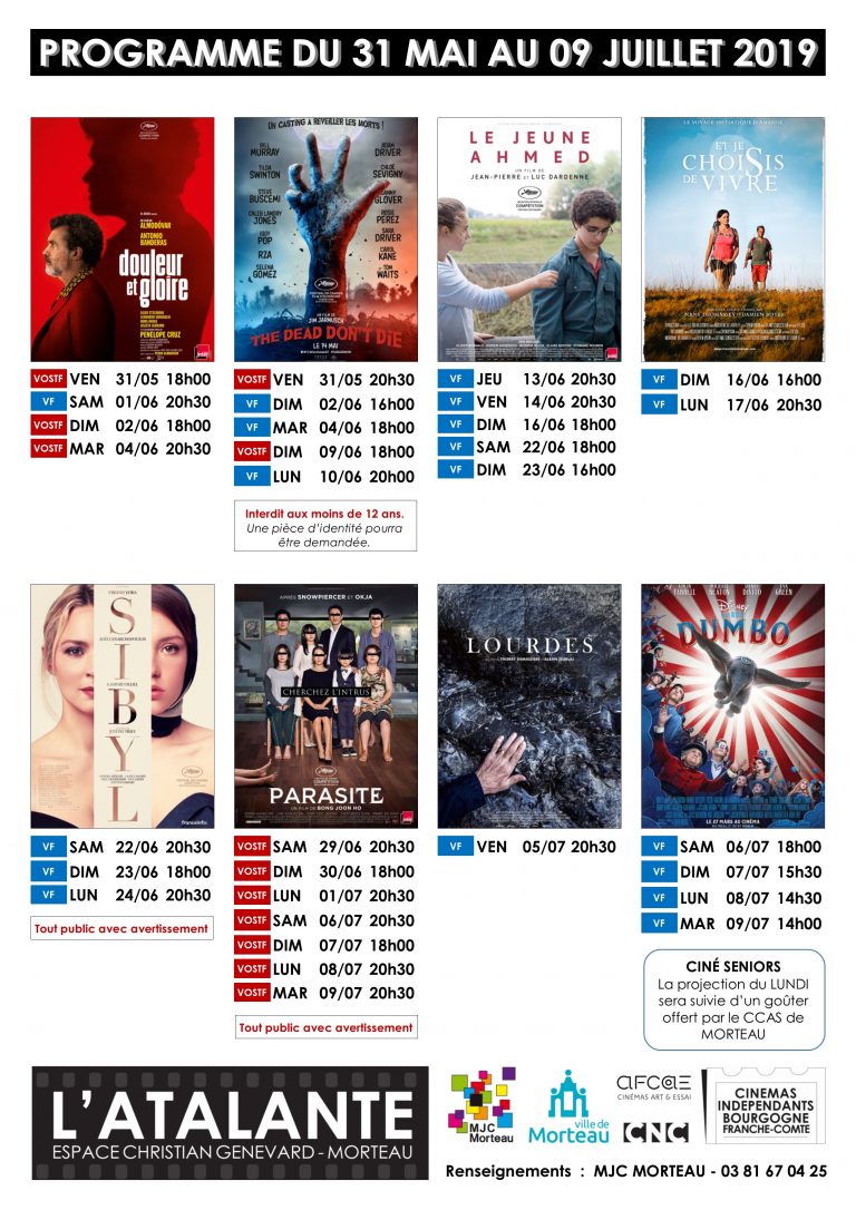 Programme Tele Apres Midi De 14h A 18h Programme de l’ATALANTE – JUIN 2019 | MJC MORTEAU